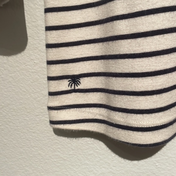 Lilly Pulitzer Top White & Navy Striped 3/4 Sleeves Size L - Picture 9 of 12